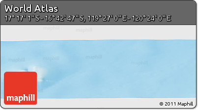 Physical Panoramic Map of the Area around 16° 59' 54" S, 119° 55' 30" E