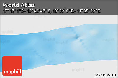 Physical Panoramic Map of the Area around 16° 59' 54" S, 11° 7' 30" E