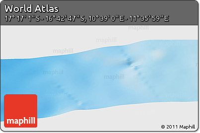 Physical Panoramic Map of the Area around 16° 59' 54" S, 11° 7' 30" E