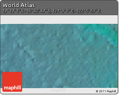 Satellite 3D Map of the Area around 16° 59' 54" S, 121° 37' 30" E