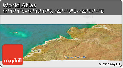 Satellite Panoramic Map of the Area around 16° 59' 54" S, 122° 28' 29" E