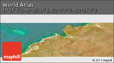 Satellite Panoramic Map of the Area around 16° 59' 54" S, 122° 28' 29" E
