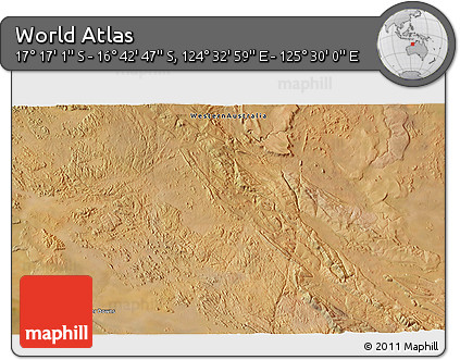 Satellite 3D Map of the Area around 16° 59' 54" S, 125° 1' 30" E
