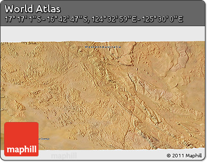 Satellite 3D Map of the Area around 16° 59' 54" S, 125° 1' 30" E
