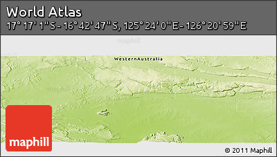 Physical Panoramic Map of the Area around 16° 59' 54" S, 125° 52' 30" E
