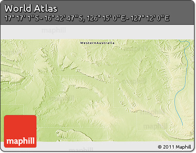 Physical 3D Map of the Area around 16° 59' 54" S, 126° 43' 29" E