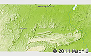 Physical 3D Map of the area around 16° 59' 54" S, 128° 25' 30" E