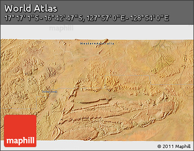 Satellite 3D Map of the Area around 16° 59' 54" S, 128° 25' 30" E