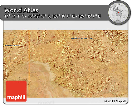 Satellite 3D Map of the Area around 16° 59' 54" S, 129° 16' 30" E