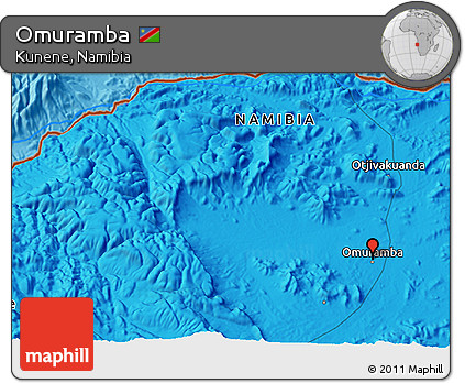 Political 3D Map of Omuramba