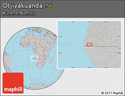 Gray Location Map of Otjivakuanda