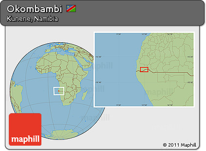 Savanna Style Location Map of Okombambi