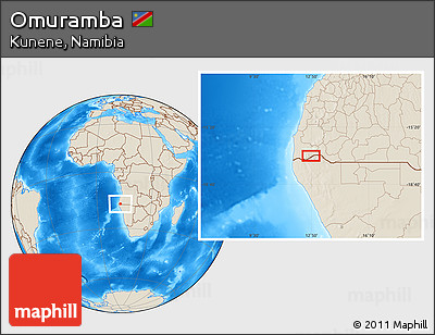 Shaded Relief Location Map of Omuramba