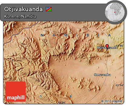 Satellite Map of Otjivakuanda