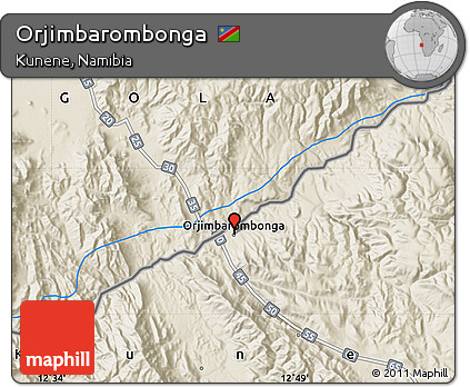 Shaded Relief Map of Orjimbarombonga