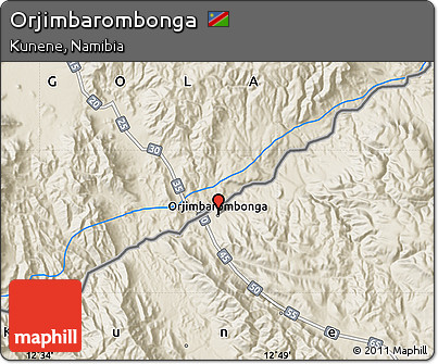 Shaded Relief Map of Orjimbarombonga