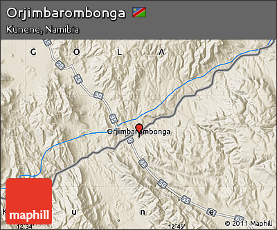 Shaded Relief Map of Orjimbarombonga