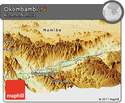 Physical Panoramic Map of Okombambi
