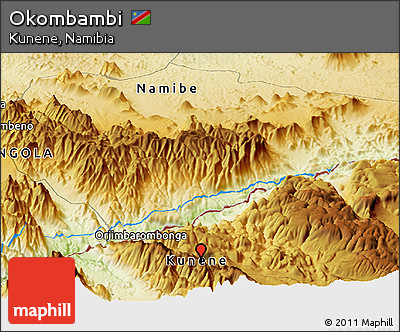 Physical Panoramic Map of Okombambi