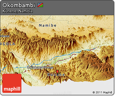 Physical Panoramic Map of Okombambi