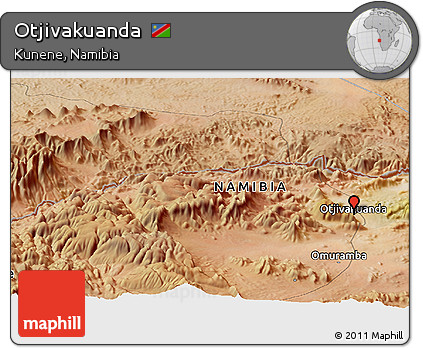 Satellite Panoramic Map of Otjivakuanda