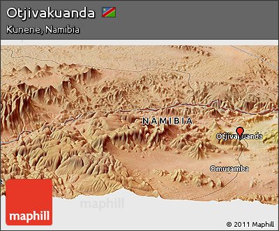 Satellite Panoramic Map of Otjivakuanda