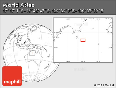 Blank Location Map of the Area around 16° 59' 54" S, 130° 7' 30" E