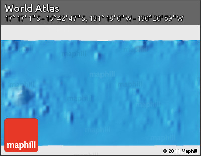 Physical 3D Map of the Area around 16° 59' 54" S, 130° 49' 29" W