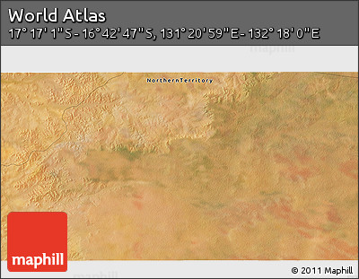 Satellite 3D Map of the Area around 16° 59' 54" S, 131° 49' 29" E