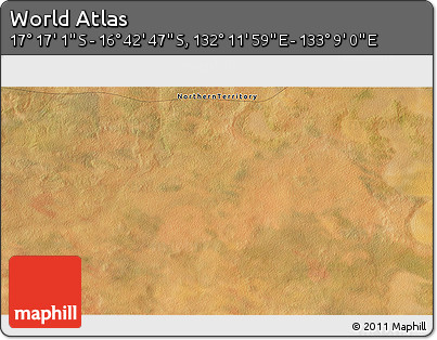 Satellite 3D Map of the Area around 16° 59' 54" S, 132° 40' 30" E