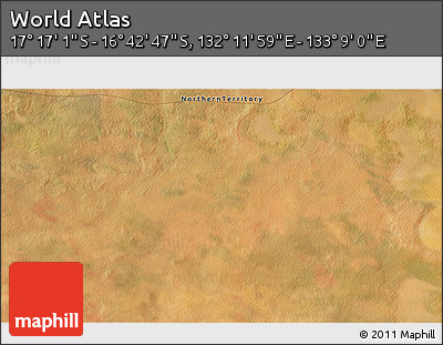 Satellite 3D Map of the Area around 16° 59' 54" S, 132° 40' 30" E
