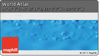 Physical Panoramic Map of the Area around 16° 59' 54" S, 132° 31' 30" W