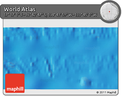 Physical 3D Map of the Area around 16° 59' 54" S, 134° 13' 29" W