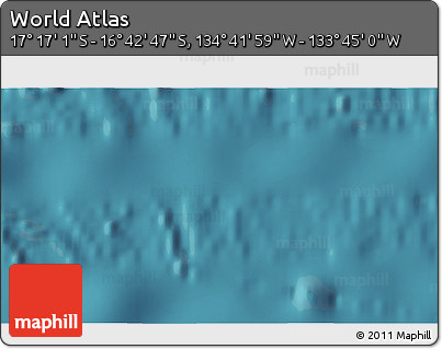 Satellite 3D Map of the Area around 16° 59' 54" S, 134° 13' 29" W