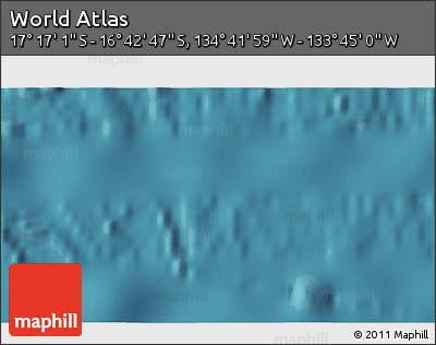 Satellite 3D Map of the Area around 16° 59' 54" S, 134° 13' 29" W