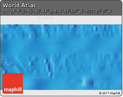 Shaded Relief 3D Map of the Area around 16° 59' 54" S, 134° 13' 29" W