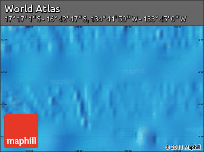 Physical Map of the Area around 16° 59' 54" S, 134° 13' 29" W