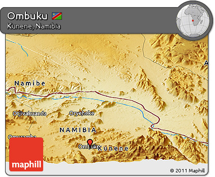 Physical Panoramic Map of Ombuku