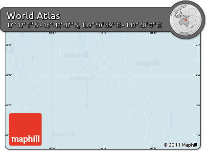 Physical Map of the Area around 16° 59' 54" S, 140° 19' 29" E