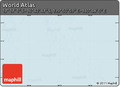 Physical Map of the Area around 16° 59' 54" S, 140° 19' 29" E
