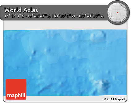 Political 3D Map of the Area around 16° 59' 54" S, 140° 10' 30" W