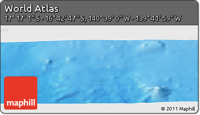 Shaded Relief Panoramic Map of the Area around 16° 59' 54" S, 140° 10' 30" W