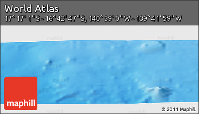 Shaded Relief Panoramic Map of the Area around 16° 59' 54" S, 140° 10' 30" W