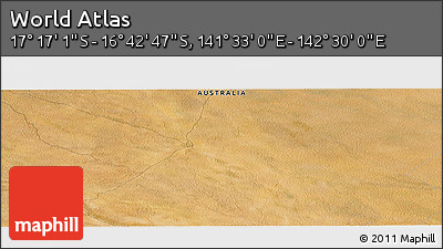 Satellite Panoramic Map of the Area around 16° 59' 54" S, 142° 1' 30" E
