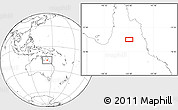 Blank Location Map of the area around 16° 59' 54" S, 143° 43' 29" E