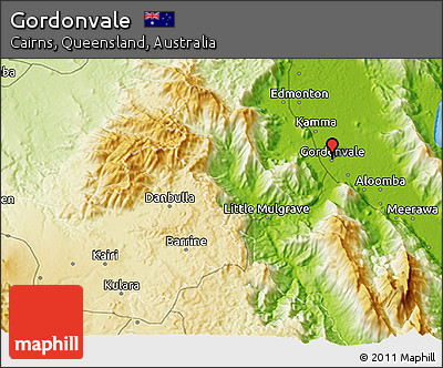 Physical 3D Map of Gordonvale