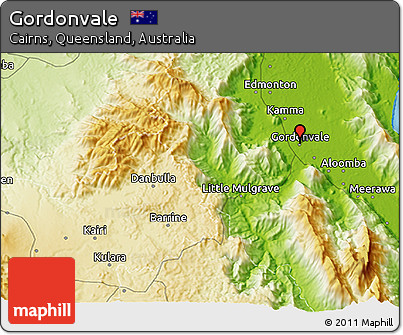 Physical 3D Map of Gordonvale