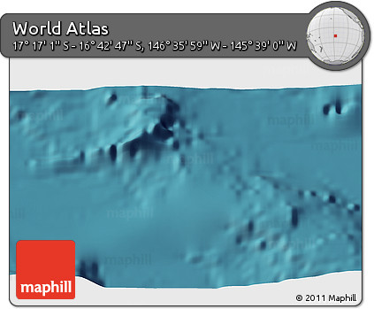 Satellite 3D Map of the Area around 16° 59' 54" S, 146° 7' 30" W