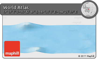 Physical Panoramic Map of the Area around 16° 59' 54" S, 147° 58' 29" E