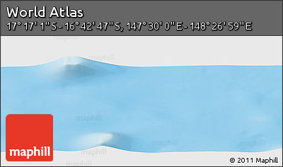 Physical Panoramic Map of the Area around 16° 59' 54" S, 147° 58' 29" E